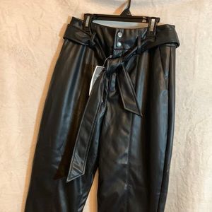BNWT Kaffe faux leather belted pants